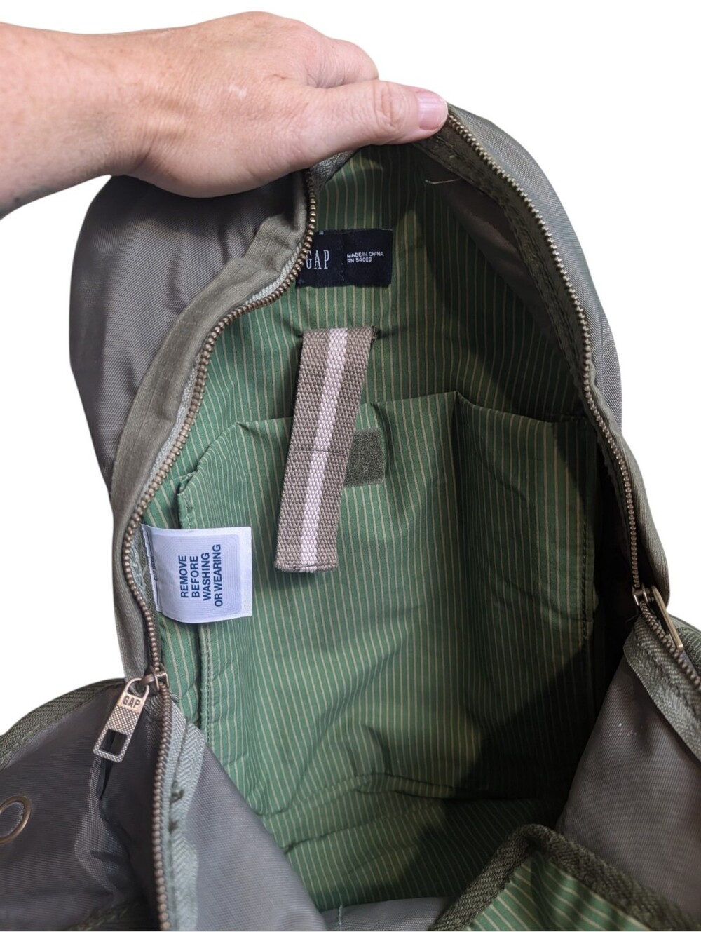 GAP Utility Nylon Backpack | Y2K Gorpcore Cargo Backpack | Army Green - Picture 7 of 15
